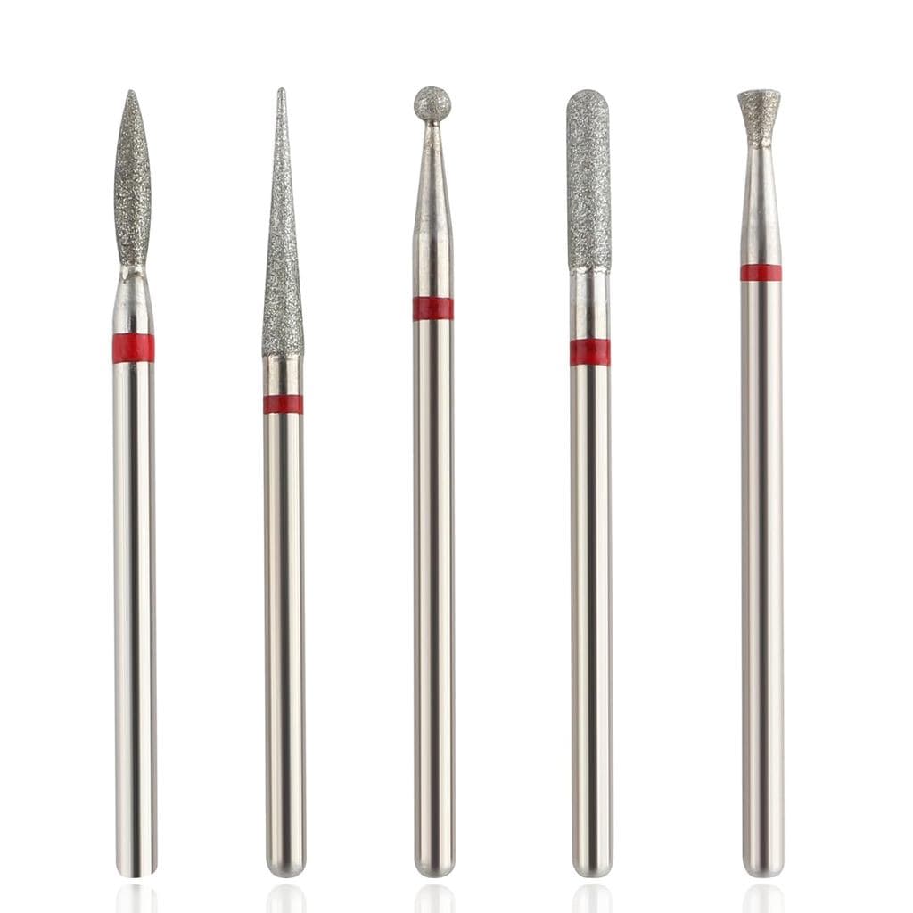 QUNZHAO 5Pcs Diamond Nail Drill Bits sets,3/32'' Professional Drill Machine Accessories Remove Nail Art Design Manicure