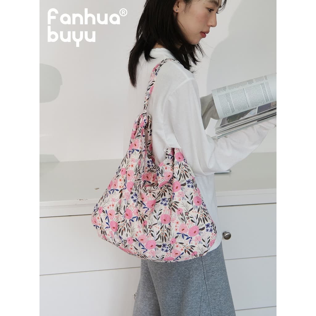 Vaticano flor sussurro novo estilo Floral bolsa de lona feminina bolsa de ombro de grande capacidade versão coreana Casu