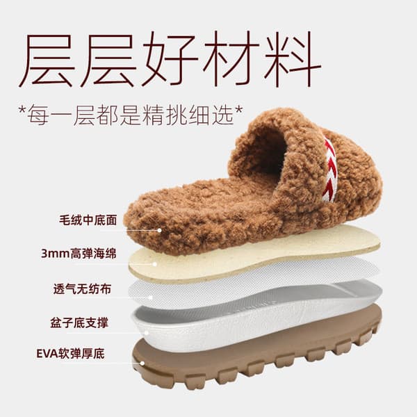 | slippers | ✮2025 outono inverno novo produto Street Wear estilo U ao ar livre Teddy pelúcia chinelos feminino Petty Bo