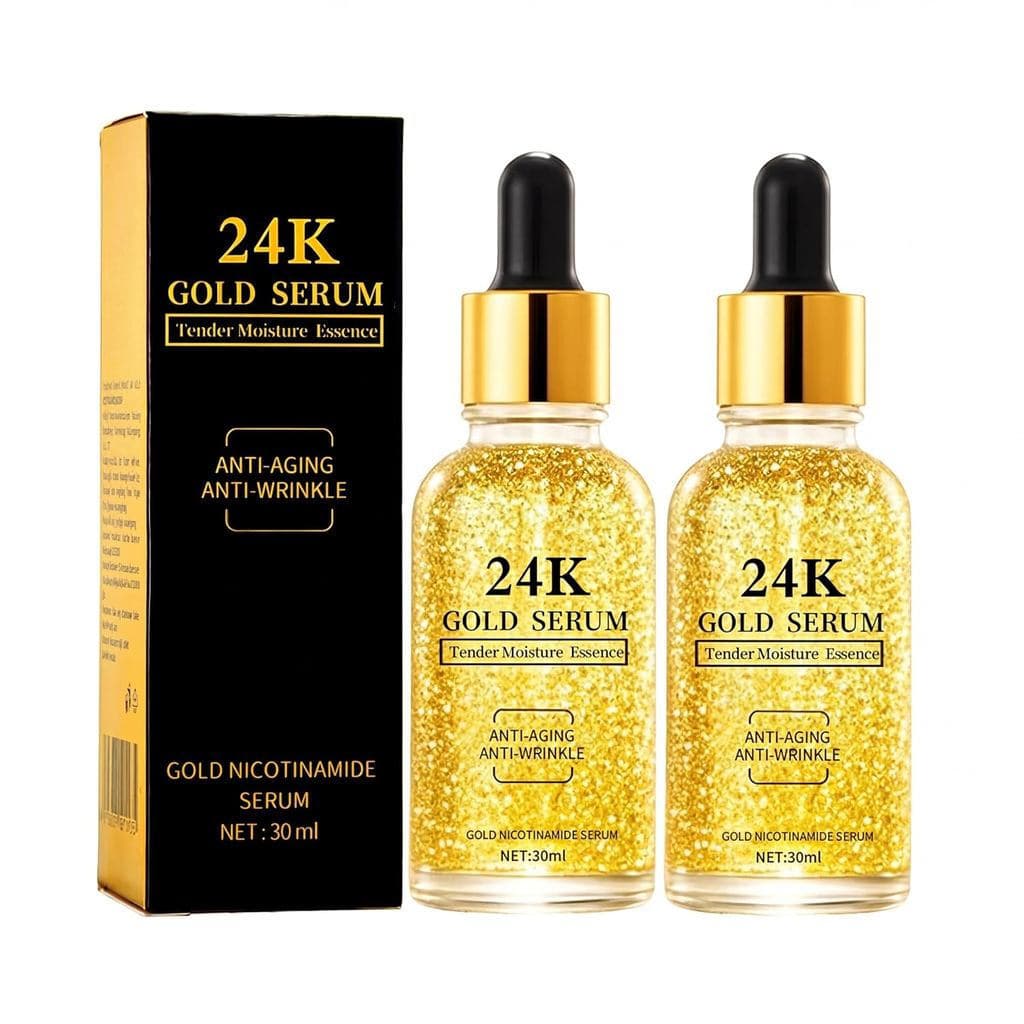 Essência Hidratante Mais Vendida, Essência de Ouro 24K para o Rosto, Pacote com 2 Unidades, Líquido Hidratante Anti-Enve