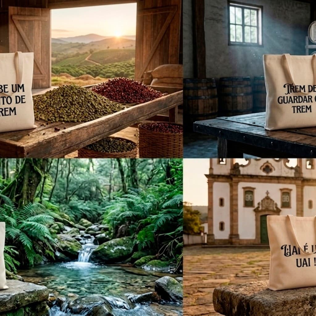 Ecobag 100% Algodao Cru Bolsa Ecologica - Frases Minas Gerais -