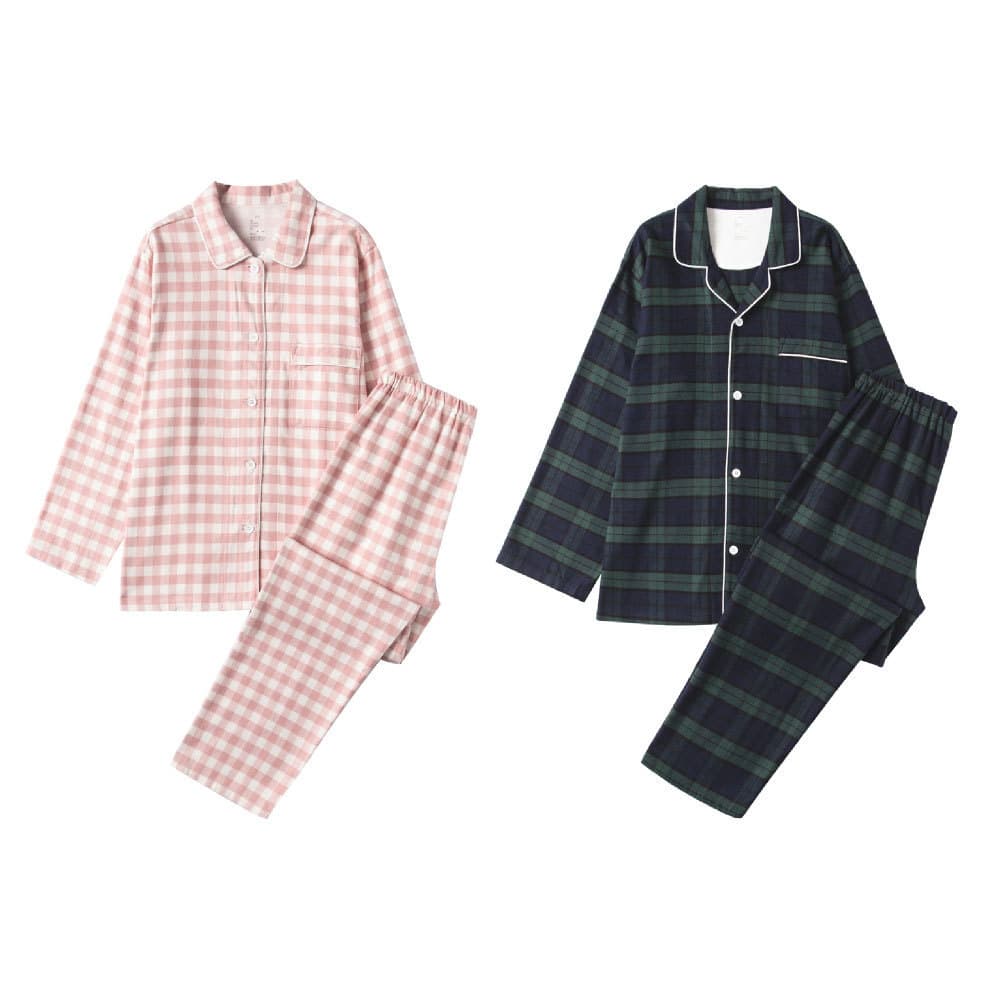 Muji novo estilo pijamas sem costura muji Homewear terno bom produto outono inverno escovado algodão lã casal engrossado