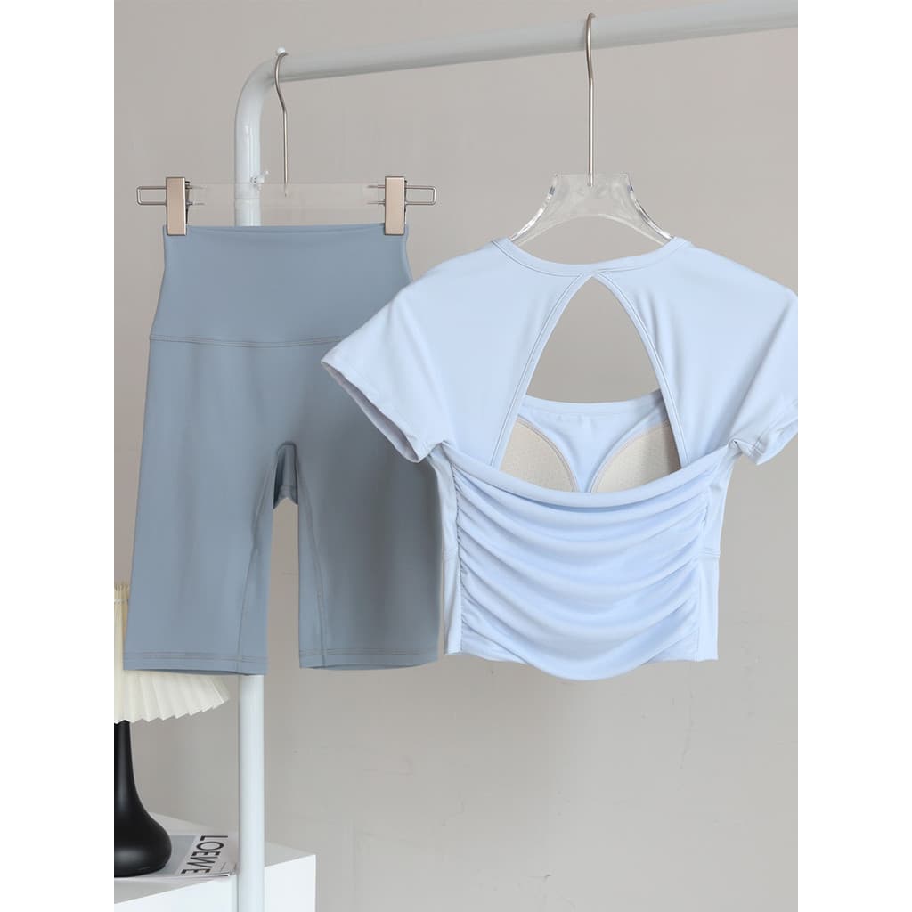 Tênis yoga terno feminino com almofada no peito Pilates malha roupas de yoga topo respirável correndo esportes bela volt
