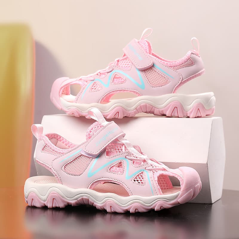 Meninas sandálias Baotou verão novo estilo leve desodorante estilo princesa respirável fundo macio água meninos sapatos