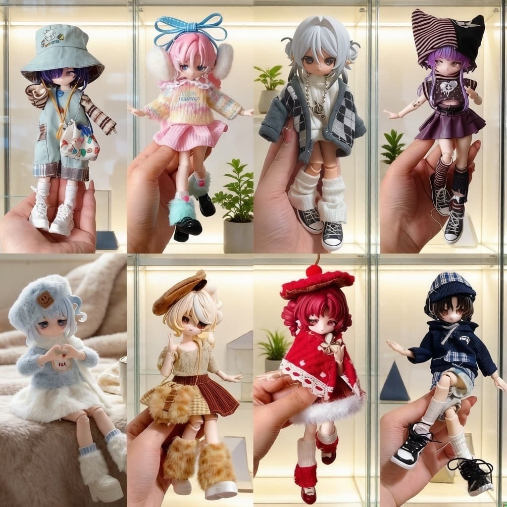 8 pontos 12 pontos ob11 roupas de bebê 11-17cm penny Bang Ni coelho Ami corpo bjd boneca roupas saia