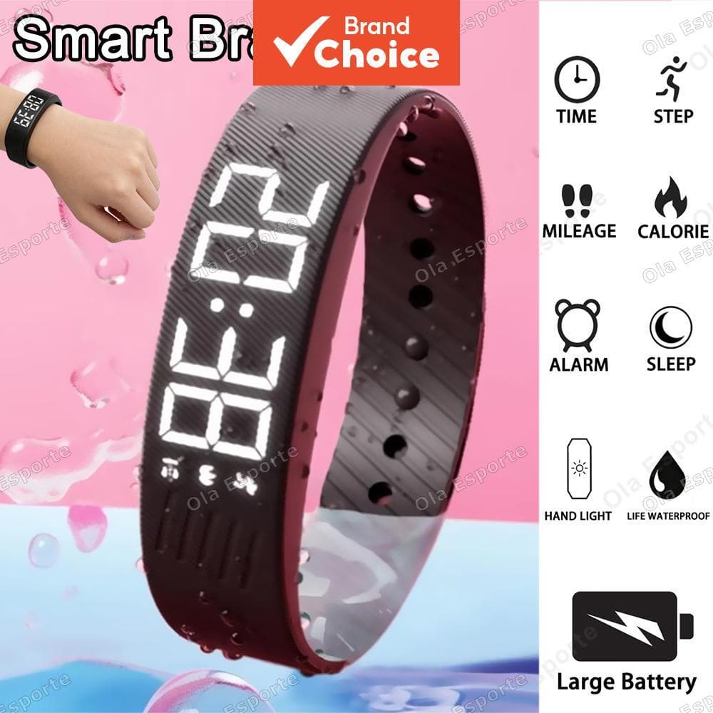 Relógio de Alarme Digital LED: Relógio Inteligente de Pulseira com Função de Soneca Ajustável, Alarme Vibratório e