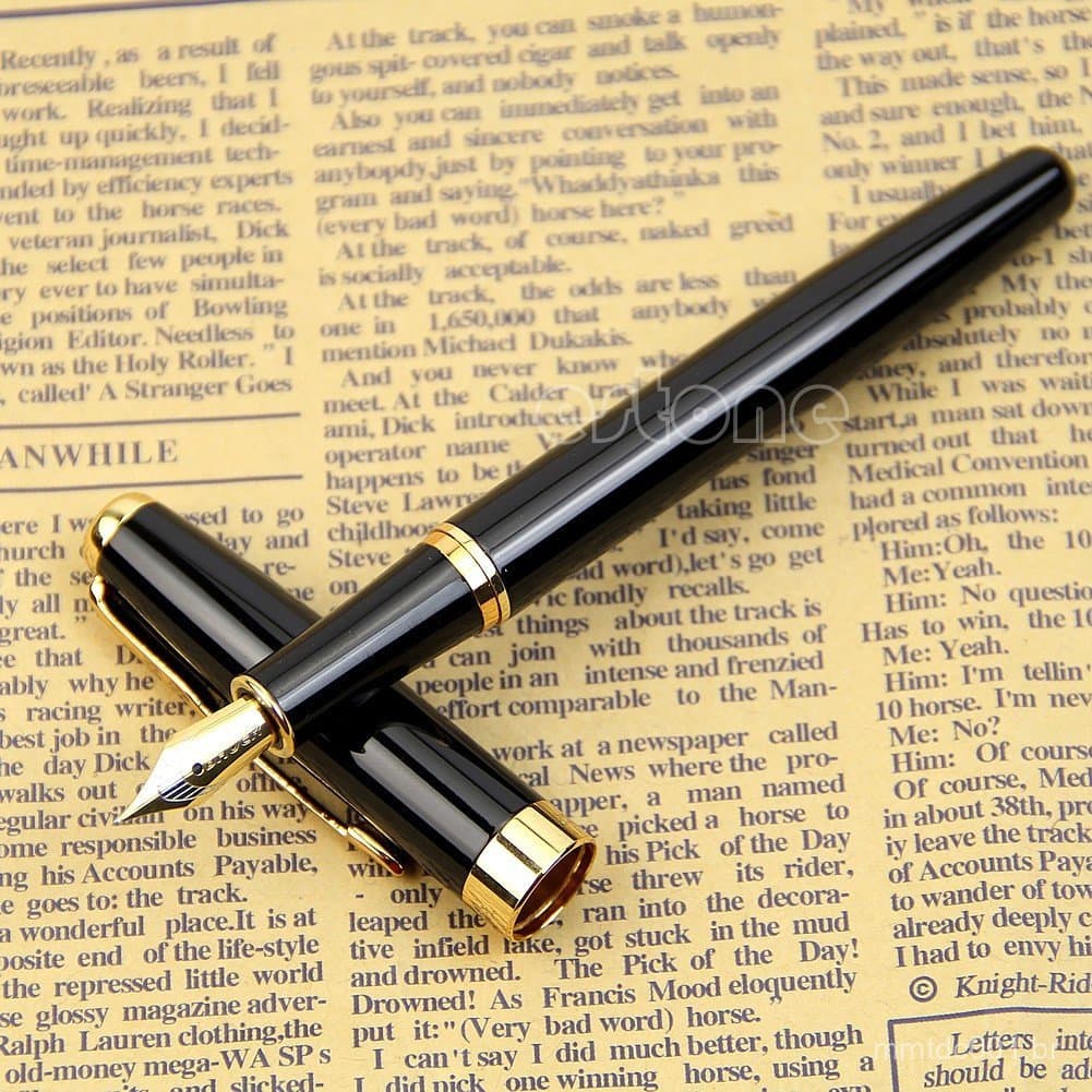 Eiad Baoer 388 Caneta Tinteiro Metal Preta Nibb Média