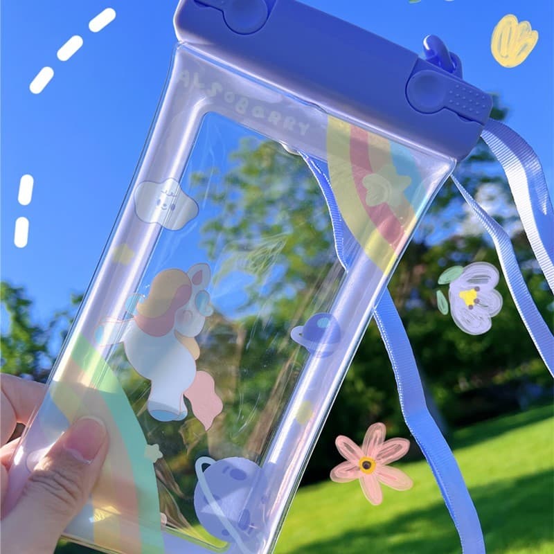 Bolsa à prova d'água para celular, tela sensível ao toque, natação, paraíso aquático, primavera quente, Halter, Airbag,