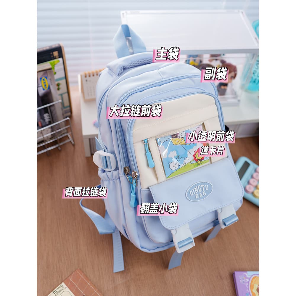 Estilo japonês ins estilo leve redução de carga transparente saco frontal saco de dor mochila diário Commuter compras cl