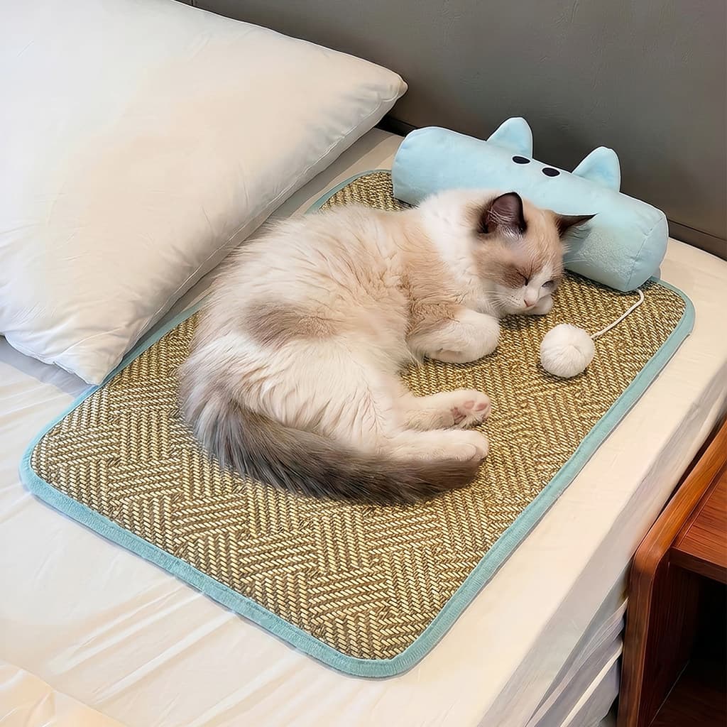 Almofada de gelo para animais de estimação, verão, respirável, resfriamento, Rattan, gato, almofada legal para cães, can