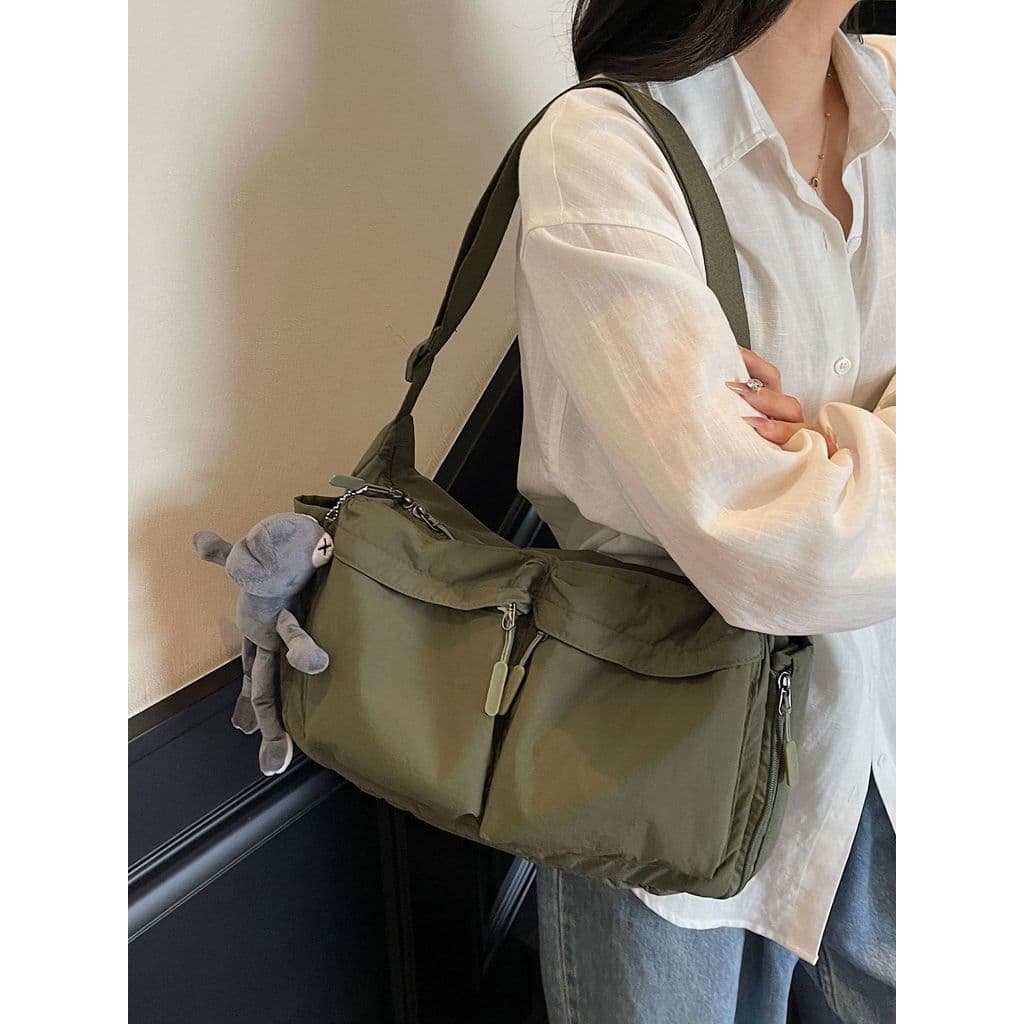 Bolsa mensageiro de grande capacidade feminina novo estilo trabalho Commuter bolsa de ombro leve bolsa de ombro de lona