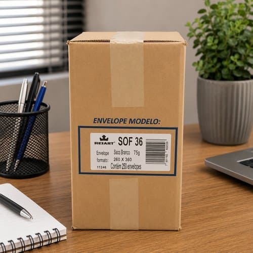 Caixa 250 Envelopes Grandes 260x360 Mm Branca Envio Embalagem Documentos Resistentes