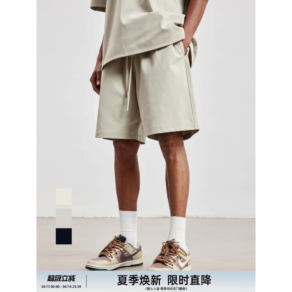 BD americano esportes shorts masculino verão novo estilo simples cor sólida Casual solto tamanho grande shorts de cinco