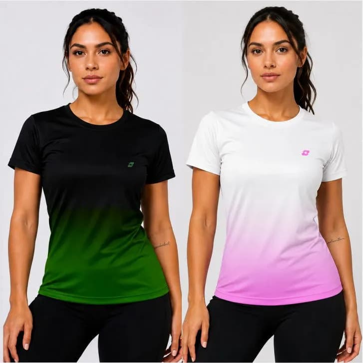 Kit 2 Camisetas Feminina Dry Fit Camisa Baby Look Academia Fitness