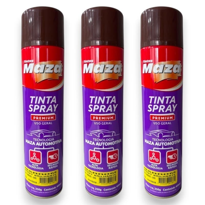 KIT 3 TINTAS USO GERAL MAZA COR MARROM 400ML 250G