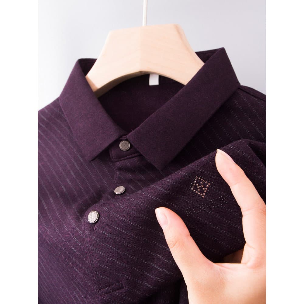 Camisa POLO masculina de manga comprida camiseta roupas superiores de meia-idade roupas de pai idoso primavera outono in