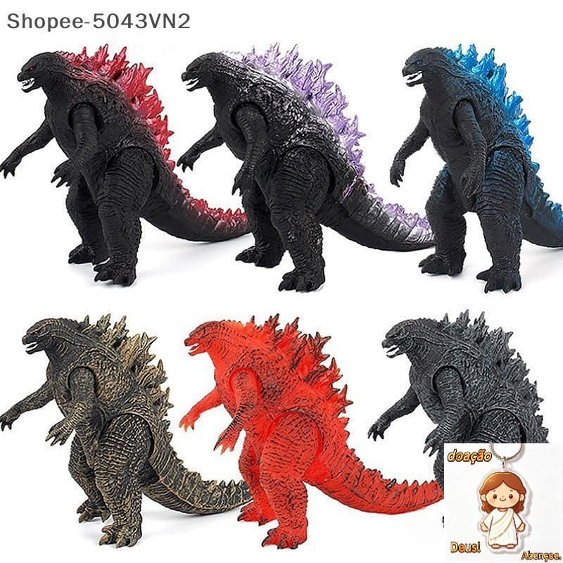Godzilla X Kong : O Novo Império Novas Cores Ação Anime Figura Titan 22cm Cola Macia Monstro Boneca Modelo Enfeit