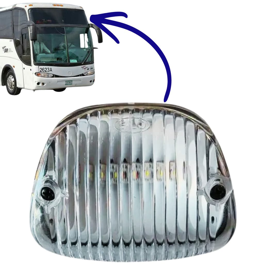 Lanterna de Teto Vigia p/ Onibus Tipo Marcopoo. G6 Gvi Fase 2 Led Onibus Rodoviario Fretamento