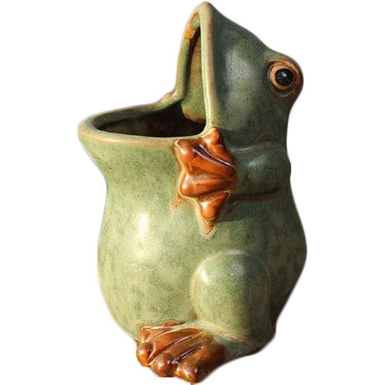 Vaso de Cerâmica em Forma de Sapo para Plantas, Vaso para Bonsai, Vaso para Suculentas, Multiuso, Decoração de Jard