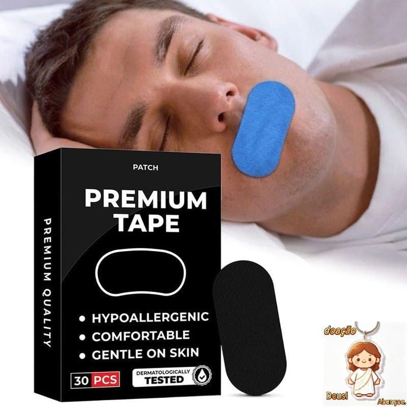 Fita Premium para Boca Dormir | 30 Unidades | Hipoalergênica, Confortável e Suave na Pele