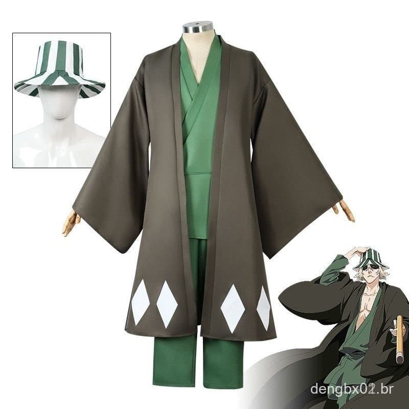 Halloween #         Deus da Morte Urahara Kisuke quimono manga quimono anime fantasia de jogo cosplay anime Hallowe