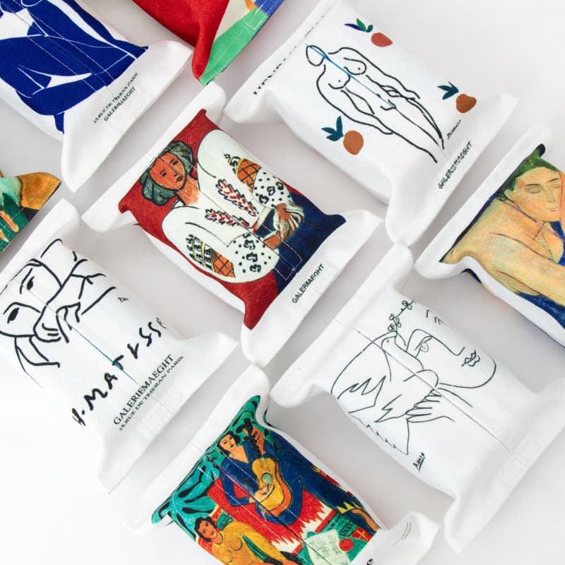 Estilo influenciador linha abstrata personagem pintura a óleo caixa de tecido de armazenamento banheiro saco de tecido à
