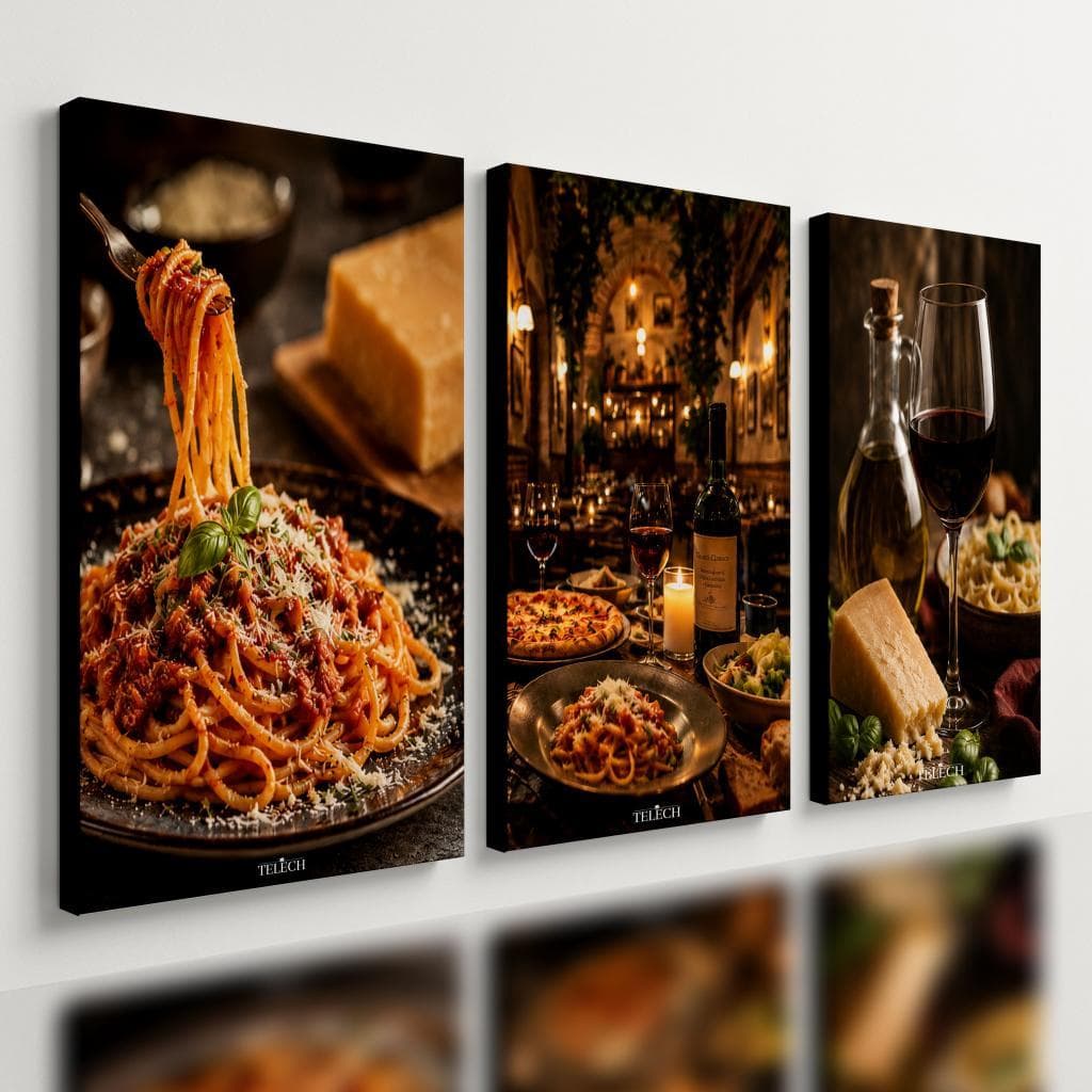 Kit3 Quadro Decorativo Restaurante Massa Cantina Italiana