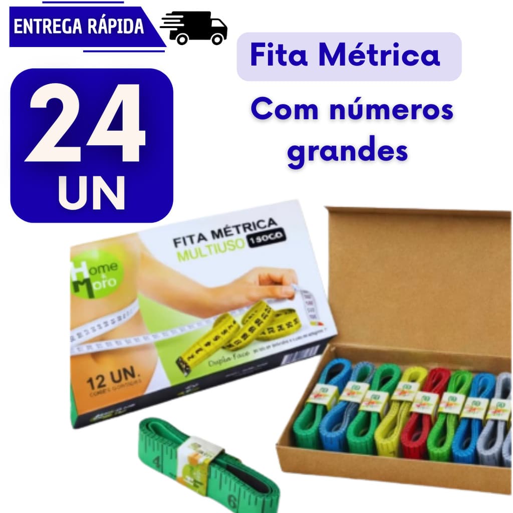 Conjunto 24 Fita Metrica 150cm Corporal Costureira Costura Fitness Medição Corpo Flexível Fitas Trenas Metricas Corpo