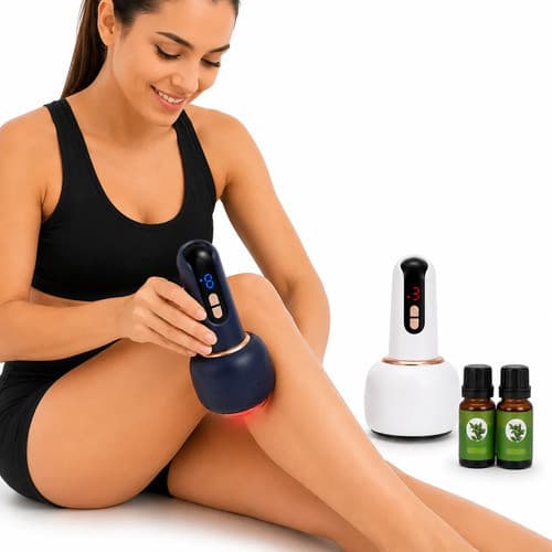 Massageador Eletrico Ventosa a Vacuo Sucção Anti Celulite + Oleo de Massagem