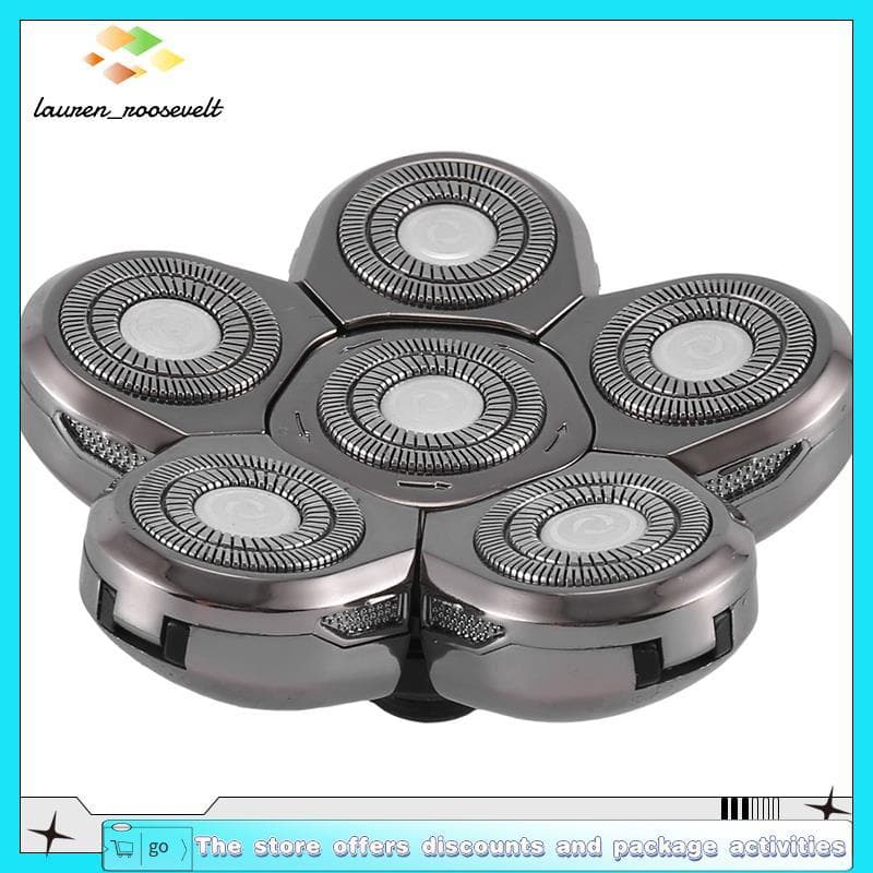 Cabeças De Barbeador Elétrico Masculino , Cabeça De Substituição De Lâmina Elétrica , 6 Lâminas , Careca Conforme Mostra