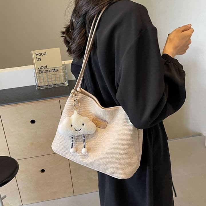 Bolsa feminina de alta qualidade, nova moda 2024, bolsa de ombro texturizada, moderna e versátil, adequada para o dia a