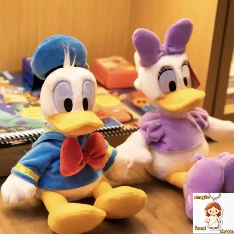 Boneca de Pelúcia Cartoon Donald Duck Brinquedo Novo Bonito Boutique Coelho Cabeludo Casal Pato Anime Boneca Daisy Brinq