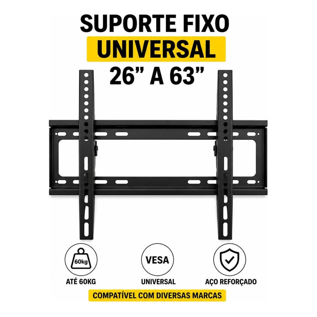 Suporte De Tv Fixo Parede Para Tv 26 63 Polegadas Universal