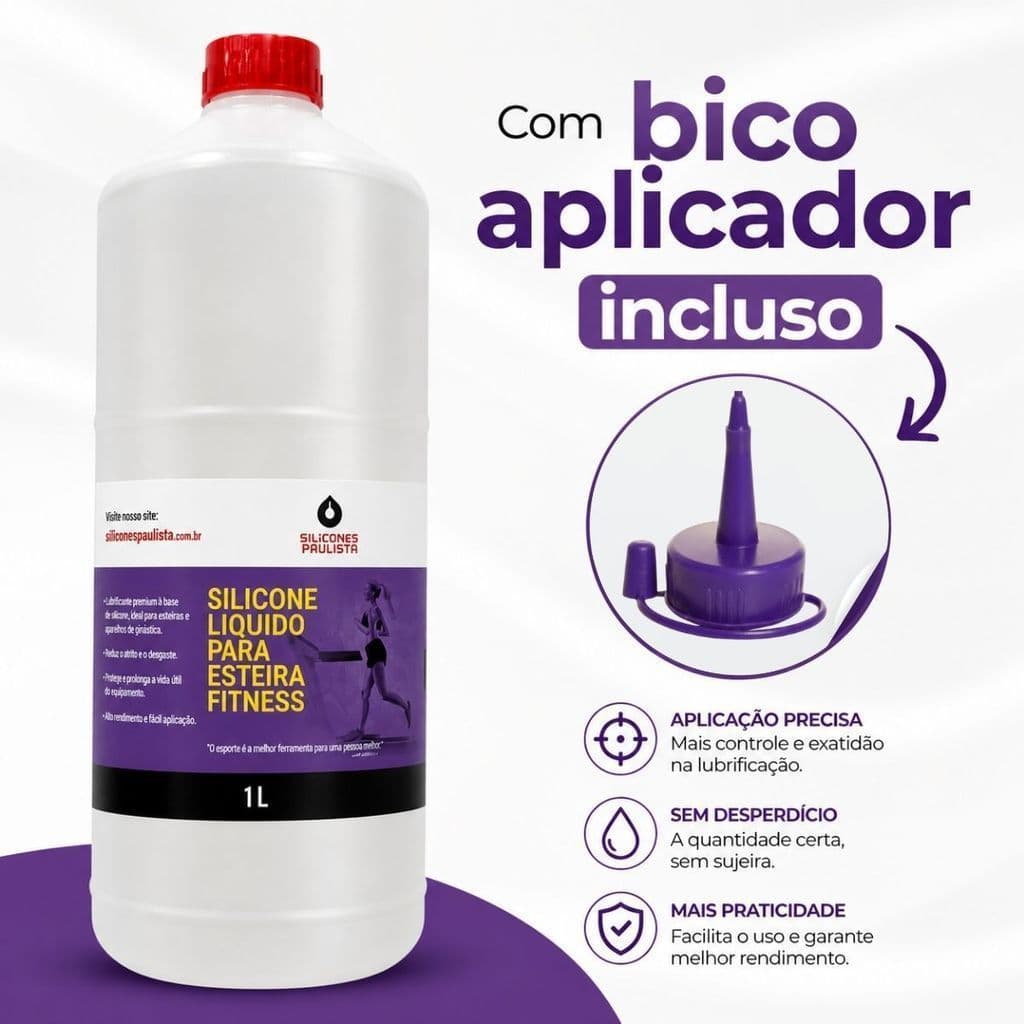 Silicone Lubrificante Esteira Elétrica Profissional e Residencial 1 Litro
