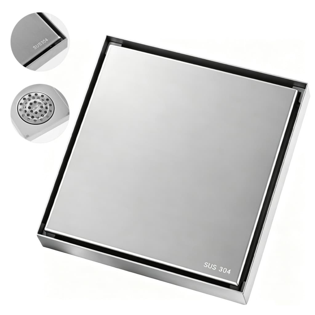 Ralo Inteligente 10x10 15x15 Cm Inox Banheiro Lavabo Veda Cheiro S9
