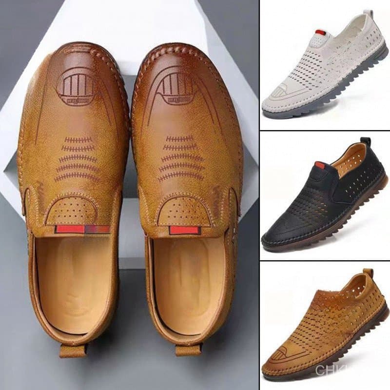 Macio Dos Homens PU Sapatos De Couro Deslizamento Em Feitos À Mão Baixos De Negócios Plana Simples E Confortável Moda Sa