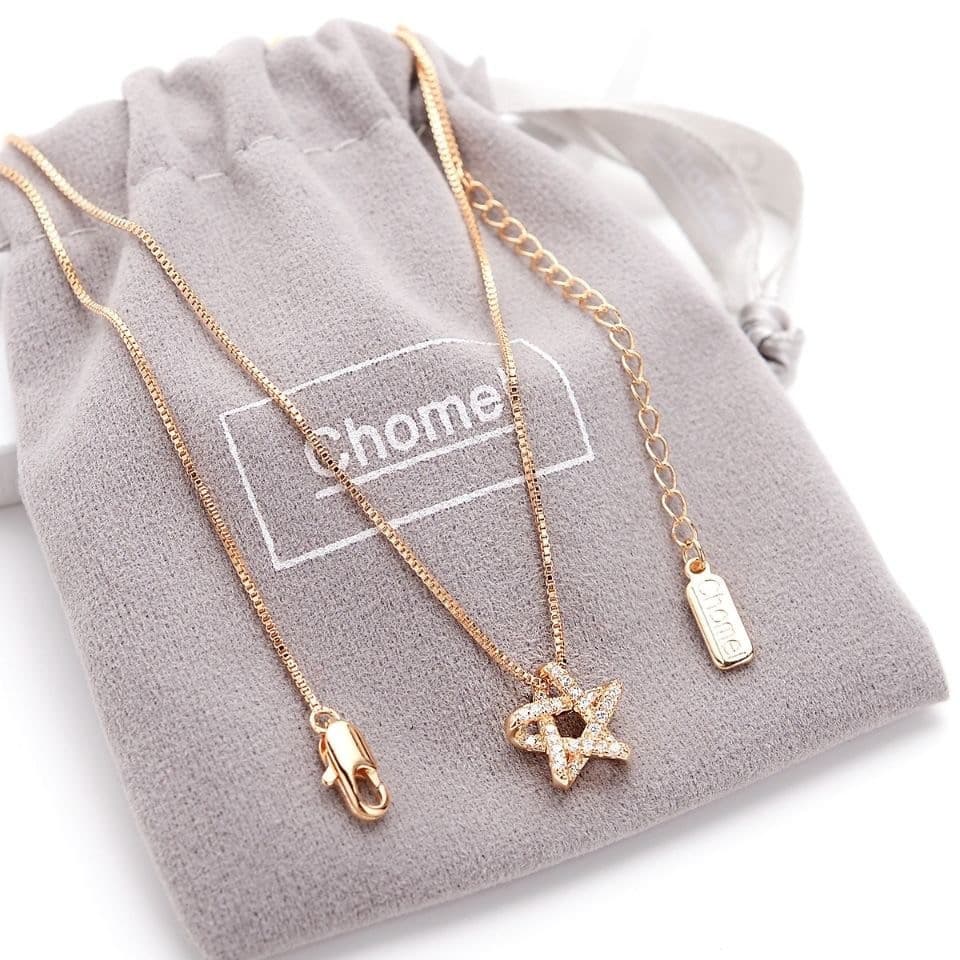 Colar Pentagrama HT Fashion, design exclusivo, colar feminino de luxo leve, estilo celebridade da internet, com pingente
