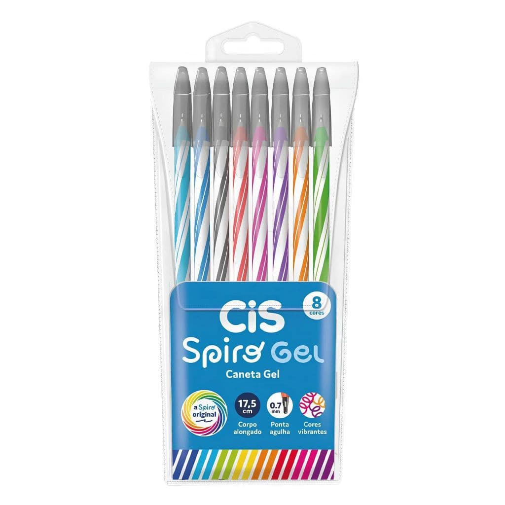 Canetas Spiro (canetas de gel e canetas esferográficas) 0,7mm conjunto de 8 cores - Cis CHLO