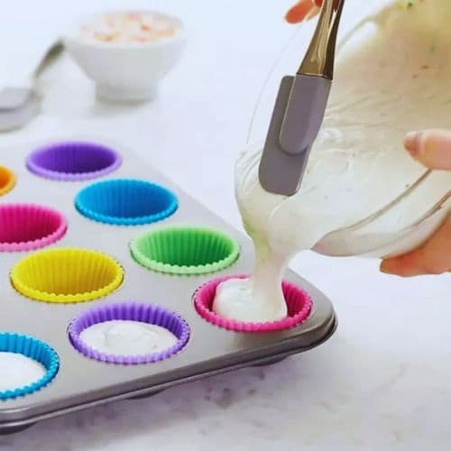 Kit 12 Peças Formas Silicone Cozinha Flexível Antiadherente Resistente Durável Prático Variedade Sortida