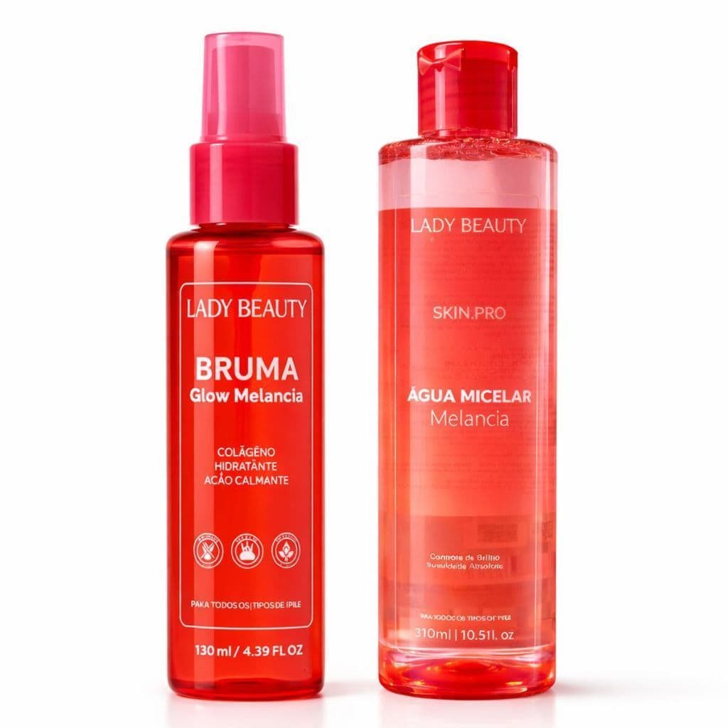Kit Água Micelar Melancia + Bruma Fixadora Melancia Lady Beauty
