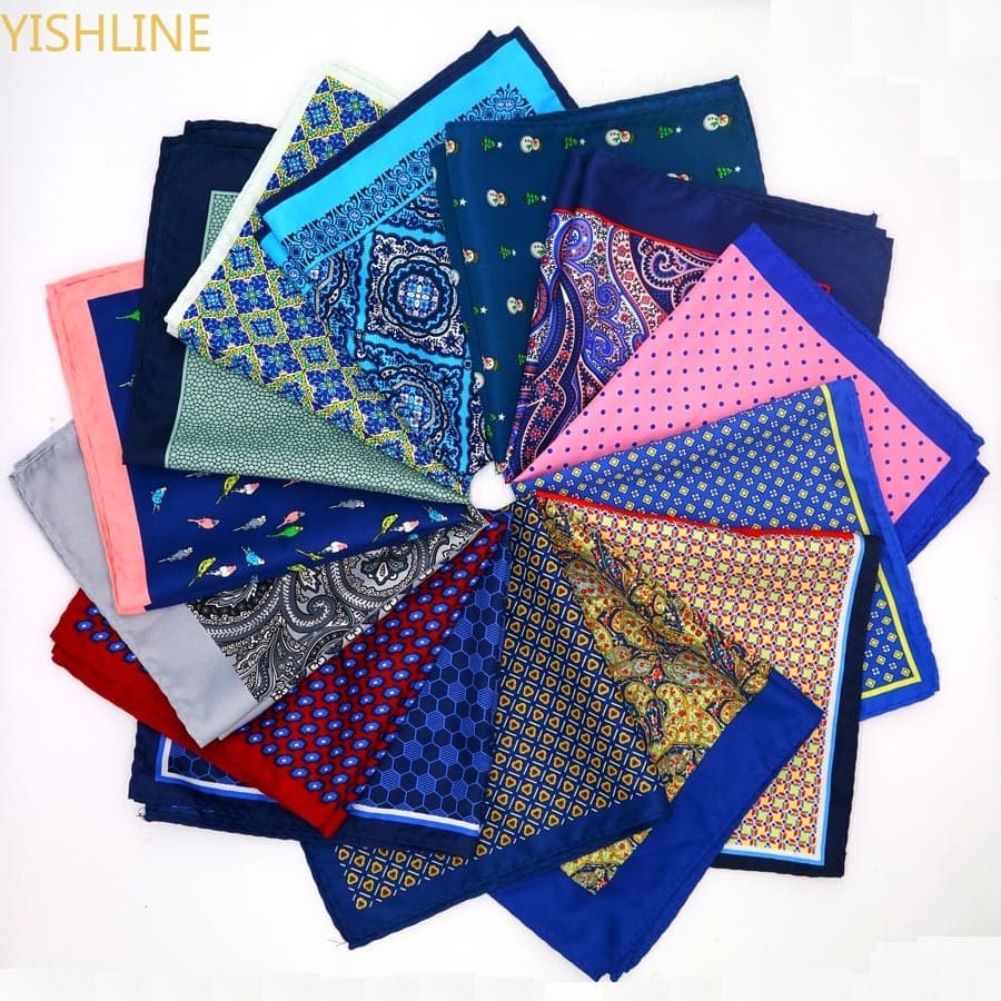 32x32cm Lenço Grande Homem Paisley Flor Ponto Bolso Quadrado Masculino Casual Lenços Para Terno