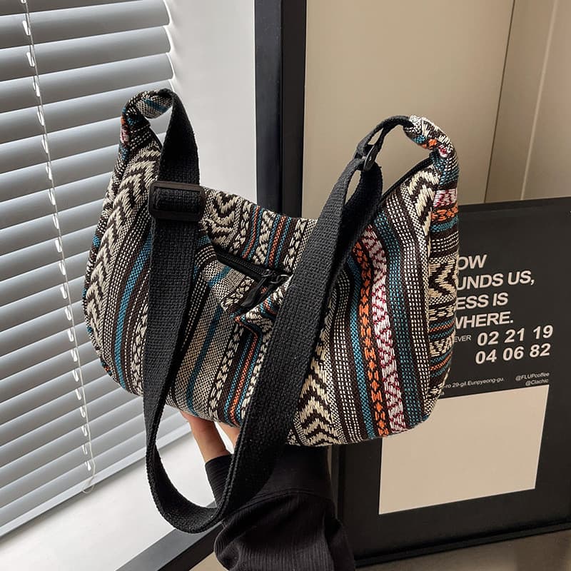 Bolsa estilo étnico de grande capacidade 2025 novo estilo moda na moda Cross-corpo bolinho saco ins Retro All-Match bols