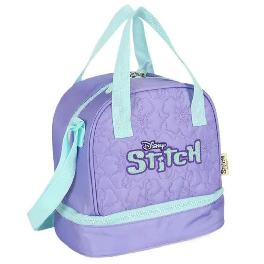 Lancheira Térmica Dupla Escolar Infantil Stitch Roxa Luxcel