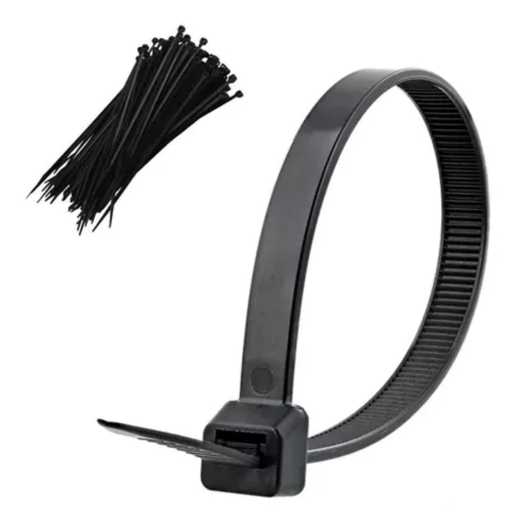Kit 100 Abraçadeira Nylon Fita Amarração Presilha 37mm 10cm Cabos Fios Equipamentos Organização
