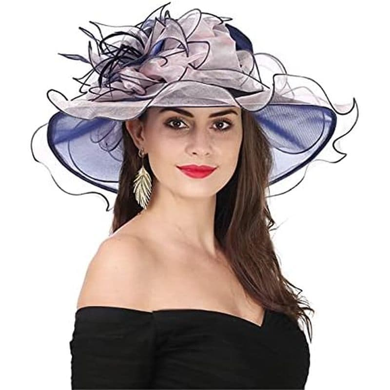 SAFERIN Feminino Organza Igreja Fascinator Nupcial Chá Festa Chapéu De Casamento
