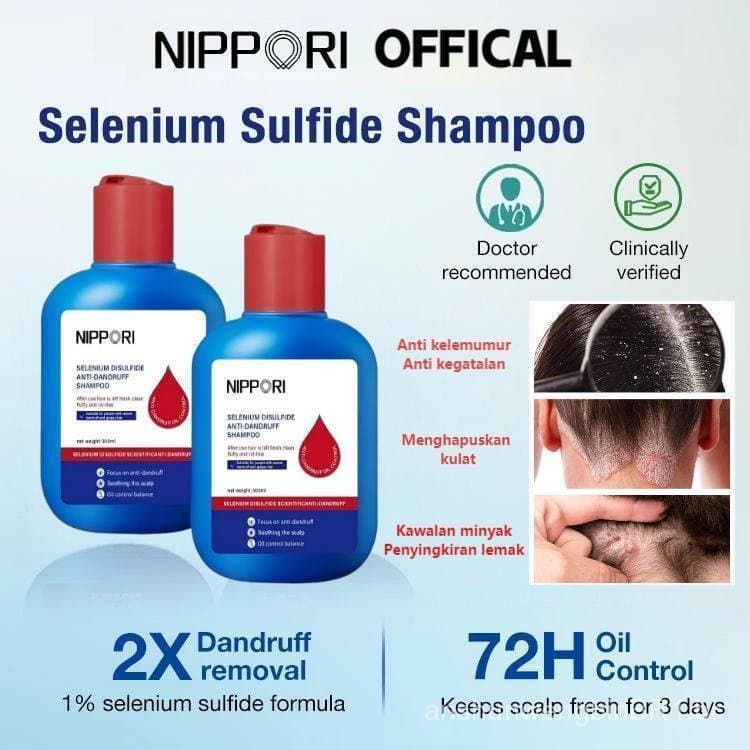 Shampoo NIPPORI para Cuidado Capilar com Sulfeto de Selênio Ajuda a Controlar a Oleosidade e a Caspa