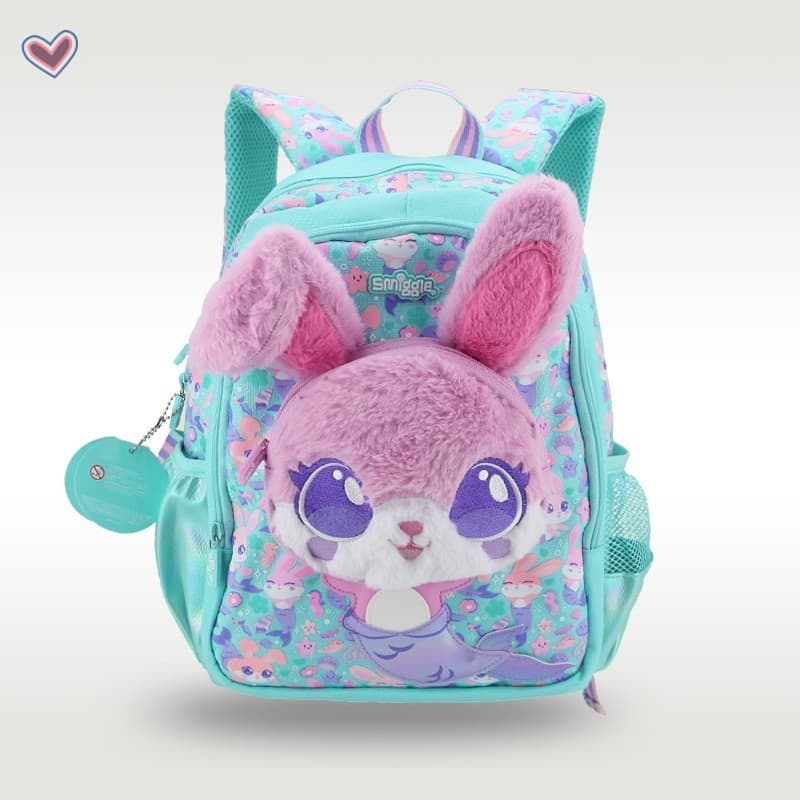 Mochila Infantil Mermaid Rabbit – Bolsa Escolar Impermeável Para Meninas De 4 A 7 Anos De 14 Polegadas