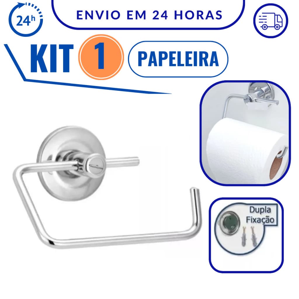 Porta Papel Higiênico De Parede Para Banheiro Em Aço Inox Papeleira