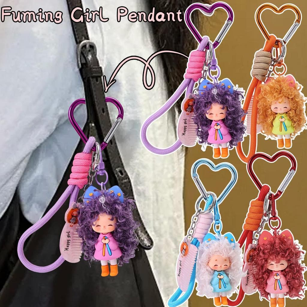 Chaveiro De Boneca Gótico Legal Bagunçado Cabelo Frito Milk Fu Girl-Acessório De Pingente De Pelúcia Macio E Fofo-Porta-