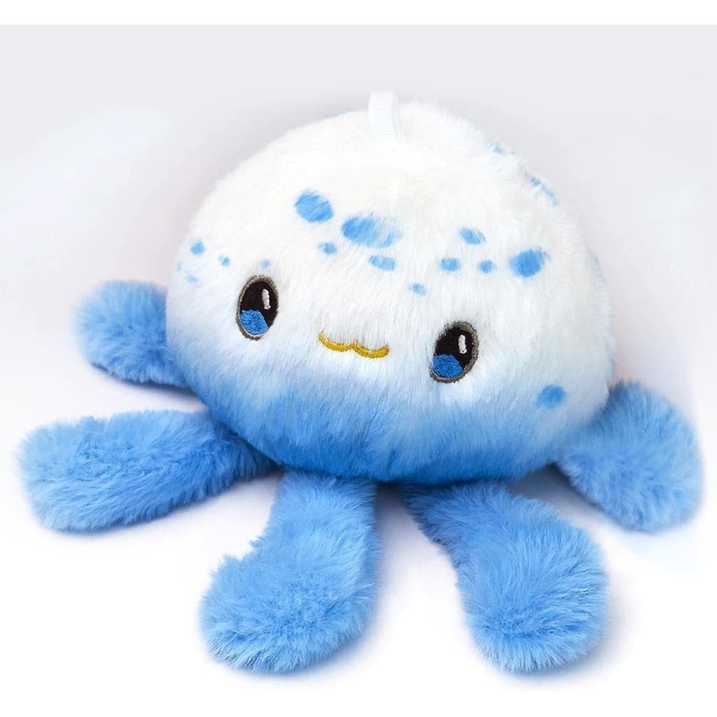 Brinquedo de Pelúcia Água-Viva Azul e Branca, Presente de Animal Marinho Macio para Amantes do Oceano, Decoração de Quar